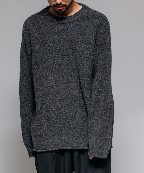 Firsthand/ファーストハンド ビッグシルエット ウール混 ワッフル編