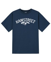 KTN0173 レタリング吉兆半袖Tシャツ - ネイビー