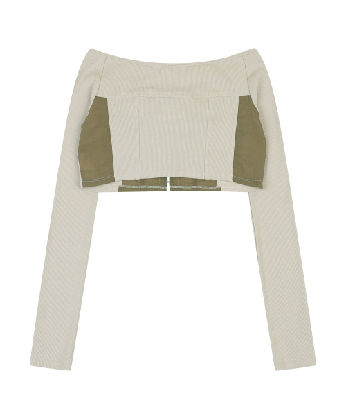 ORDINARY HOLIDAY（オーディナリー ホリデー）の「RIBBED CARDIGAN SET [KHAKI]（カーディガン/ボレロ・レディース・その他・FREE）」の4枚目の写真