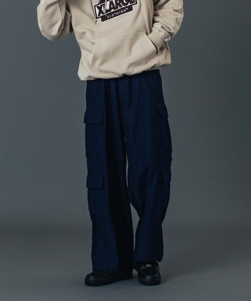 XLARGE（エクストララージ）の「DOUBLE CARGO PANTS（カーゴパンツ・メンズ・ブラック/オリーブ/ネイビー・30inch/32inch/34inch/36inch）」の3枚目の写真