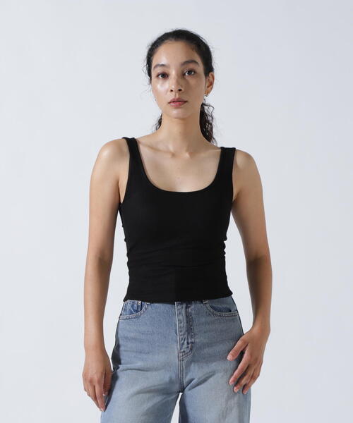 ROYAL FLASH（ロイヤルフラッシュ）の「MITSUKI/ミツキ/カップ付きデイリータンクトップ（タンクトップ・レディース・ブラック・F）」の2枚目の写真
