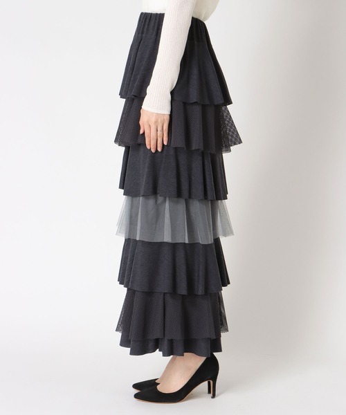 Cepica（セピカ）の「異素材MIXティアードスカート（スカート・レディース・チャコールグレー/ブラック・FREE）」の15枚目の写真