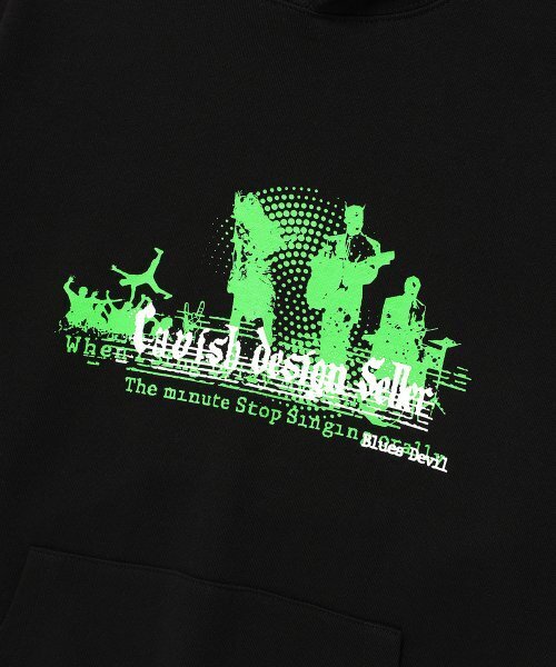 Cavish（カビシ）の「BLUES BAND HOODIE BLACK(CV2ESUM406A)（パーカー・レディース・ブラック・LARGE/MEDIUM/SMALL/X-LARGE）」の4枚目の写真
