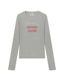 W) BLING LETTER LS TEE GRAY