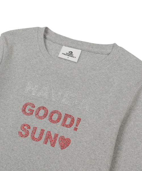 SUNDAY FRUIT MARKET（サンデーフルーツマーケット）の「W) BLING LETTER LS TEE GRAY（Tシャツ/カットソー・レディース・その他・SMALL/MEDIUM）」の3枚目の写真