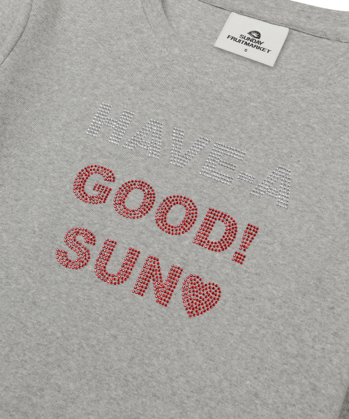 SUNDAY FRUIT MARKET（サンデーフルーツマーケット）の「W) BLING LETTER LS TEE GRAY（Tシャツ/カットソー・レディース・その他・SMALL/MEDIUM）」の4枚目の写真