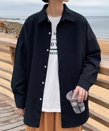 オーバーサイズ無地シャツ