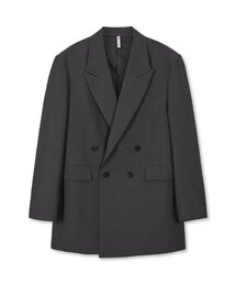 WEST GRAND BOULEVARD（ウエストグランドブルバード）の「リブレ オーバーサイズ ウールブレンド ダブルブレザー チャコール（テーラードジャケット）」
