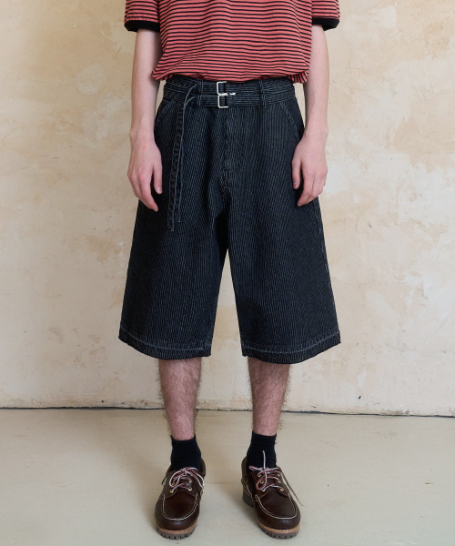 NOUN(ノウン)の「belted bermuda denim pants (black)(その他パンツ・メンズ・その他・1/2/0)」の1枚目の写真