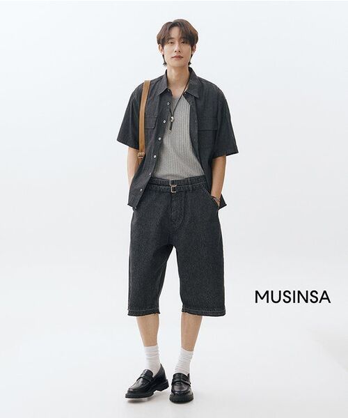NOUN(ノウン)の「belted bermuda denim pants (black)(その他パンツ・メンズ・その他・1/2/0)」の4枚目の写真