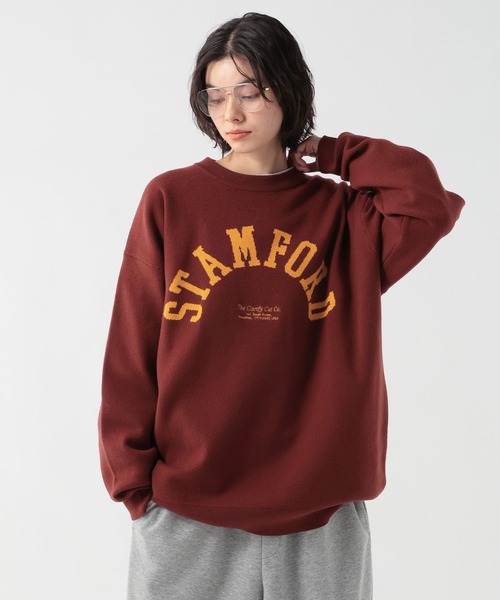 GEORGE'S（ジョージズ）の「Ｗジャガードロゴニット（ニット/セーター・メンズ・ブルー/杢グレー/ワインレッド・FREE）」の3枚目の写真