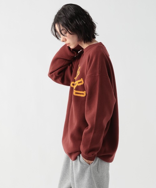 GEORGE'S（ジョージズ）の「Ｗジャガードロゴニット（ニット/セーター・メンズ・ブルー/杢グレー/ワインレッド・FREE）」の18枚目の写真