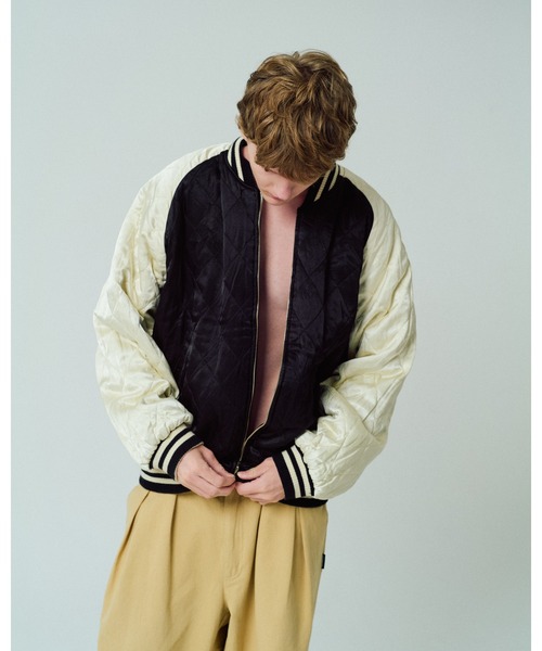 ADAM PATEK(アダムパテック)の「【ADAMPATEK/アダムパテック】aged velour souvenir jacket ベロアスーベニアジャケット スカジャン(スカジャン・メンズ・ブラック×ホワイト/ブラック×ブラック・1/2)」の9枚目の写真