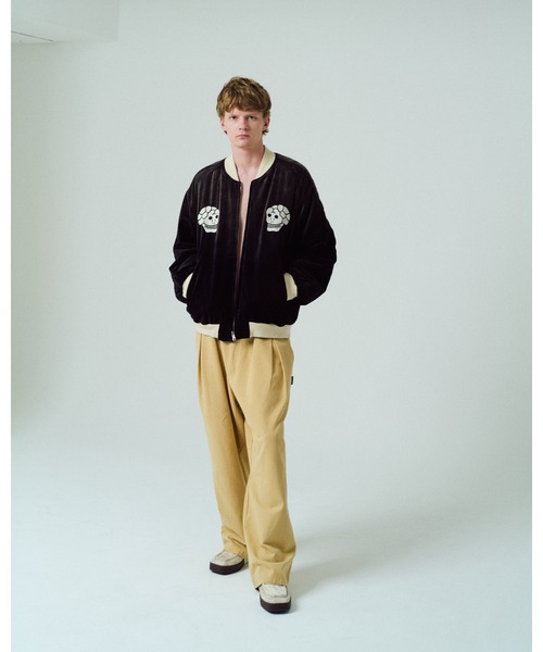 ADAMPATEK/アダムパテック】aged velour souvenir jacket ベロア