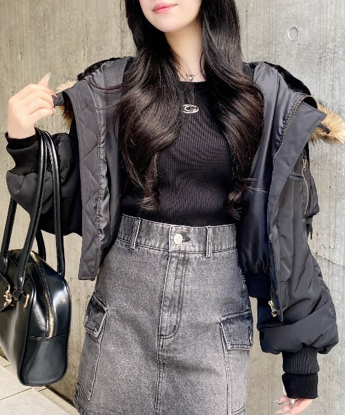 INGNI(イング)の「N2B(ブルゾン・レディース・カーキ/ブラック・M)」の4枚目の写真