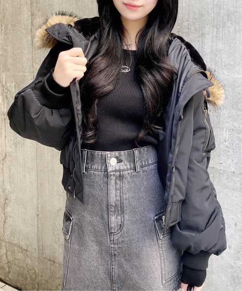 INGNI(イング)の「N2B(ブルゾン・レディース・カーキ/ブラック・M)」の5枚目の写真