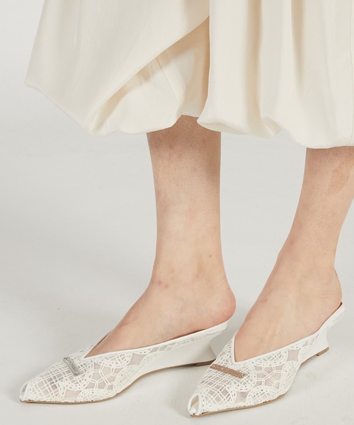 PRANK PROJECT（プランクプロジェクト）の「【2026Spring Pre-Order】マルチファブリックウェッジソールカットミュール / Wedge-Sole Cut Mules（その他シューズ・レディース・アイボリー/ベージュ・36/37/38）」の4枚目の写真