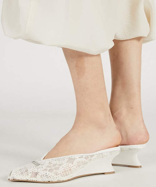 PRANK PROJECT（プランクプロジェクト）の「【2026Spring Pre-Order】マルチファブリックウェッジソールカットミュール / Wedge-Sole Cut Mules（その他シューズ・レディース・アイボリー/ベージュ・36/37/38）」の5枚目の写真