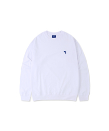 DOLPHIN WAVE APPAREL（ドルフィンウェーブアパレル）の「ドルフィンミニチェーン刺繍16数マンツーマンホワイト（スウェット）」