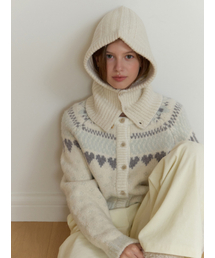 Luvv knit balaclava set_2piece (cream)