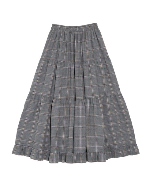 WC（ダブル シー）の「《一部店舗限定★》チェックティアードロングスカート（スカート・レディース・イエロー/グレー・FREE）」の10枚目の写真