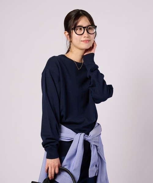 Arnold Palmer(アーノルドパーマー)の「3SEDAI KNIT シェア プルオーバー(ニット/セーター・レディース・ネイビー/ホワイト/グレイッシュベージュ/ネイビー系・M/S/XS/LL/L)」の3枚目の写真