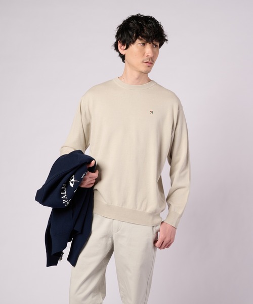 Arnold Palmer(アーノルドパーマー)の「3SEDAI KNIT シェア プルオーバー(ニット/セーター・レディース・ネイビー/ホワイト/グレイッシュベージュ/ネイビー系・M/S/XS/LL/L)」の2枚目の写真
