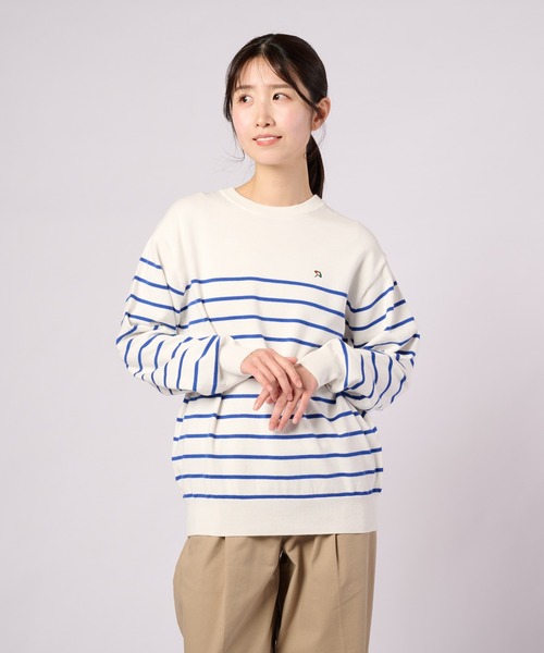 Arnold Palmer(アーノルドパーマー)の「3SEDAI KNIT シェア プルオーバー(ニット/セーター・レディース・ネイビー/ホワイト/グレイッシュベージュ/ネイビー系・M/S/XS/LL/L)」の6枚目の写真