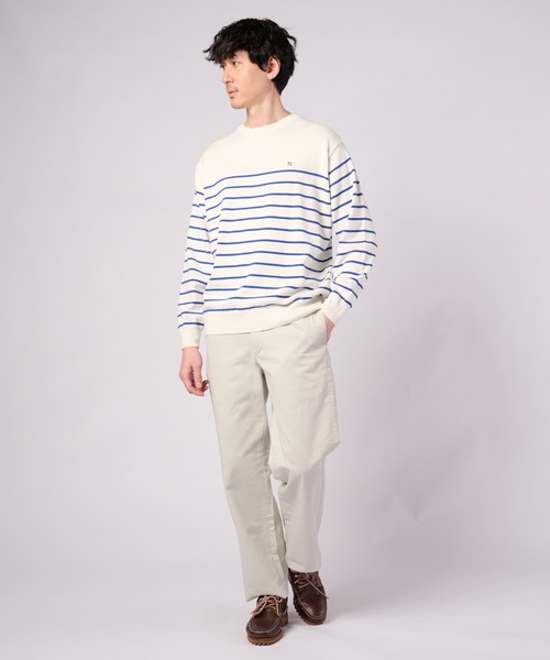 Arnold Palmer(アーノルドパーマー)の「3SEDAI KNIT シェア プルオーバー(ニット/セーター・レディース・ネイビー/ホワイト/グレイッシュベージュ/ネイビー系・M/S/XS/LL/L)」の9枚目の写真