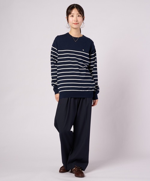 Arnold Palmer(アーノルドパーマー)の「3SEDAI KNIT シェア プルオーバー(ニット/セーター・レディース・ネイビー/ホワイト/グレイッシュベージュ/ネイビー系・M/S/XS/LL/L)」の18枚目の写真