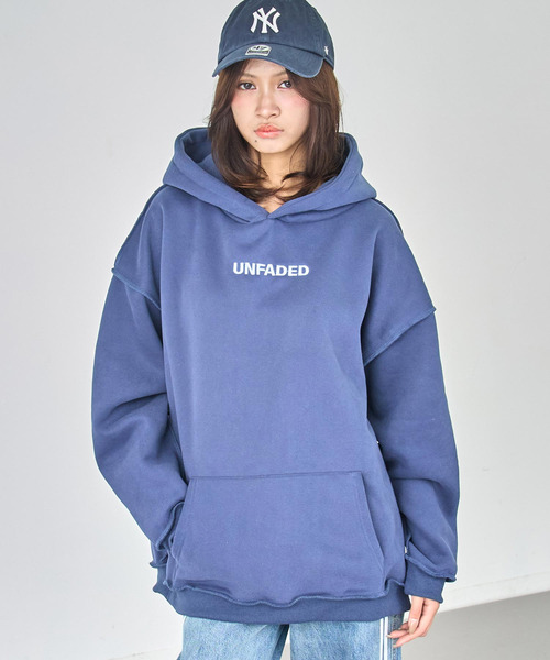 ANAP（アナップ）の「アウトシーム 裏起毛 スウェット フーディー（パーカー・レディース・グレー/ネイビー/ダークグレー・F）」の11枚目の写真