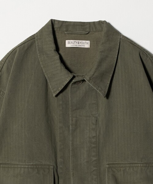 BEAUTY&YOUTH UNITED ARROWS（ビューティーアンドユースユナイテッドアローズ）の「ヴィンテージ ヘリンボーン BDU ジャケット ショート（ミリタリージャケット・メンズ・オリーブ・XL/L/S/M）」の3枚目の写真