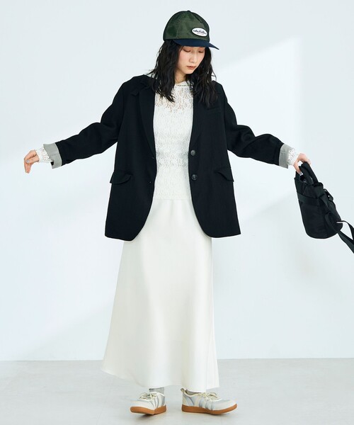 fredy emue（フレディエミュ）の「ヘビーサテンバイアススカート（スカート・レディース・ブラック/ライトグリーン/オフホワイト・38/36）」の6枚目の写真