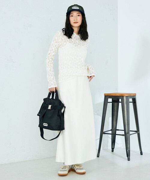 fredy emue（フレディエミュ）の「ヘビーサテンバイアススカート（スカート・レディース・ブラック/ライトグリーン/オフホワイト・38/36）」の12枚目の写真