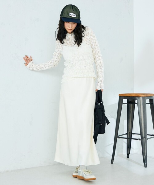 fredy emue（フレディエミュ）の「ヘビーサテンバイアススカート（スカート・レディース・ブラック/ライトグリーン/オフホワイト・38/36）」の13枚目の写真