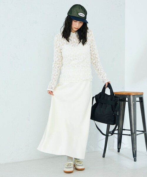 fredy emue（フレディエミュ）の「ヘビーサテンバイアススカート（スカート・レディース・ブラック/ライトグリーン/オフホワイト・38/36）」の15枚目の写真