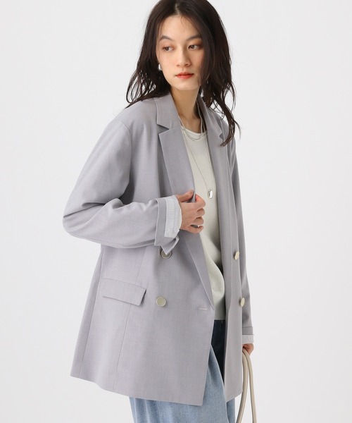 Elura（エルーラ）の「映えラクテーラードジャケット/634734（テーラードジャケット・レディース・ライトグレー/ネイビー/チェック・SMALL/MEDIUM）」の2枚目の写真