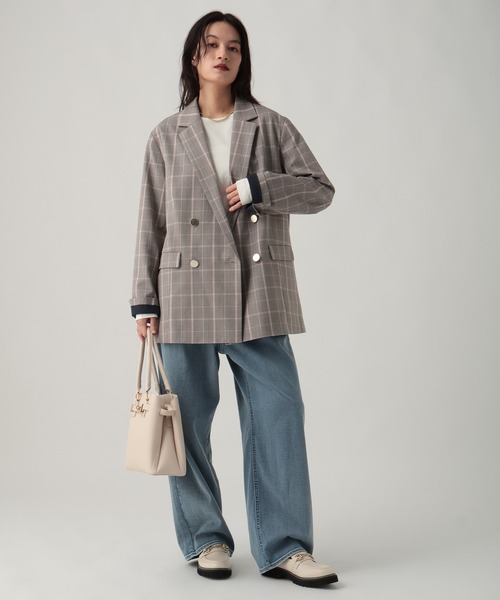 Elura（エルーラ）の「映えラクテーラードジャケット/634734（テーラードジャケット・レディース・ライトグレー/ネイビー/チェック・SMALL/MEDIUM）」の12枚目の写真