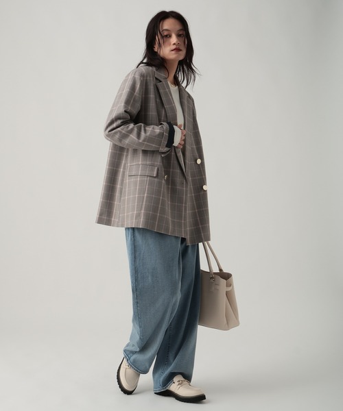 Elura（エルーラ）の「映えラクテーラードジャケット/634734（テーラードジャケット・レディース・ライトグレー/ネイビー/チェック・SMALL/MEDIUM）」の13枚目の写真