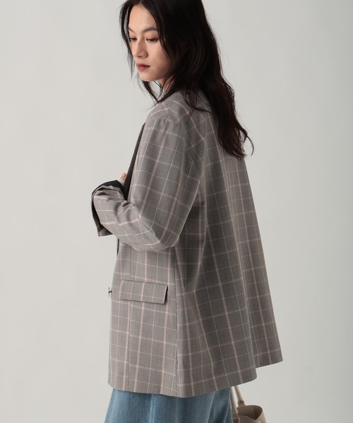 Elura（エルーラ）の「映えラクテーラードジャケット/634734（テーラードジャケット・レディース・ライトグレー/ネイビー/チェック・SMALL/MEDIUM）」の11枚目の写真