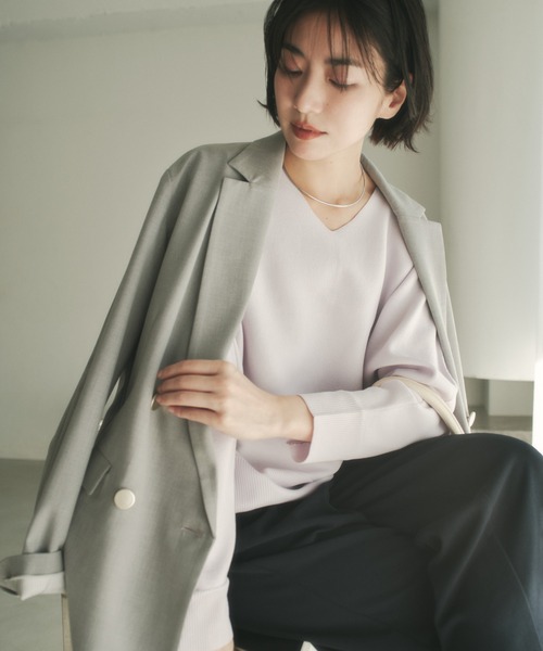 Elura（エルーラ）の「映えラクテーラードジャケット/634734（テーラードジャケット・レディース・ライトグレー/ネイビー/チェック・SMALL/MEDIUM）」の5枚目の写真