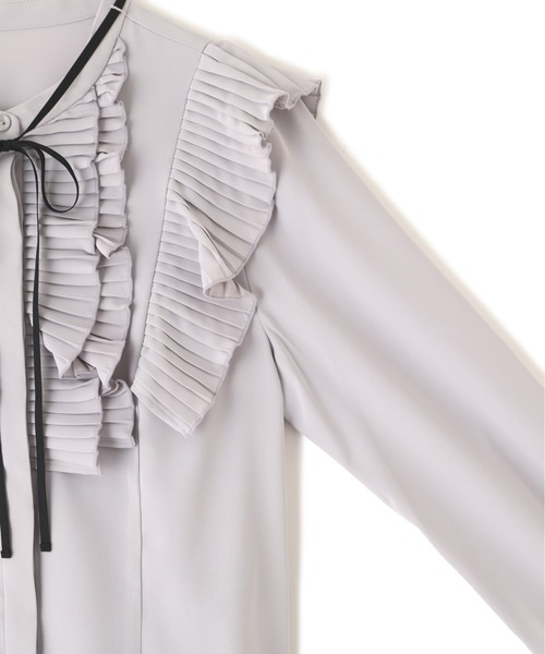 JILL by JILL STUART（ジルバイジルスチュアート）の「プリーツフリルブラウス（シャツ/ブラウス・レディース・ホワイト/ブラック/グレー・FREE）」の11枚目の写真