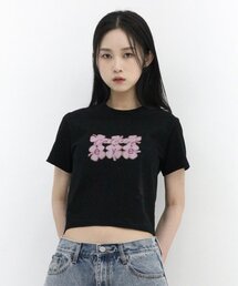 SUIBOM（スイボム）の「キャッチングアイ クロップTシャツ - ブラック（Tシャツ/カットソー）」