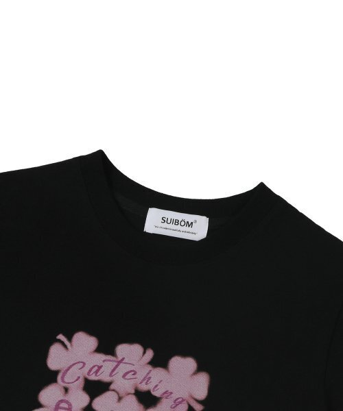 SUIBOM（スイボム）の「キャッチングアイ クロップTシャツ - ブラック（Tシャツ/カットソー・レディース・その他・ONE SIZE）」の4枚目の写真