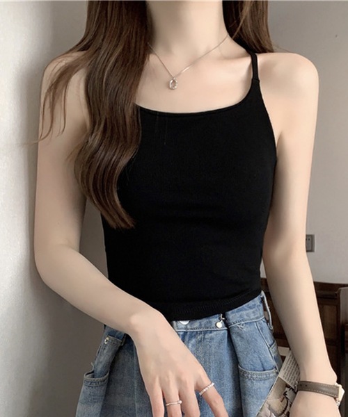 Lace Ladies（レースレディース）の「ソリッドカラー バック オープン ストラップ ブラトップ（キャミソール・レディース・ベージュ/ホワイト/ブラック・FREE）」の5枚目の写真