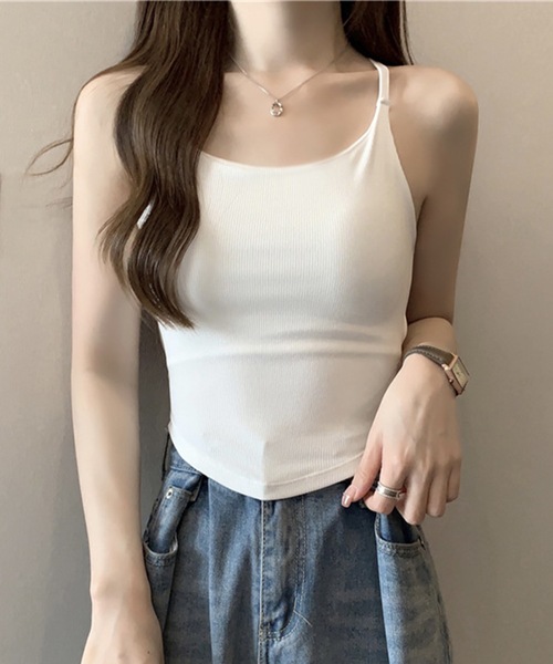 Lace Ladies（レースレディース）の「ソリッドカラー バック オープン ストラップ ブラトップ（キャミソール・レディース・ベージュ/ホワイト/ブラック・FREE）」の8枚目の写真