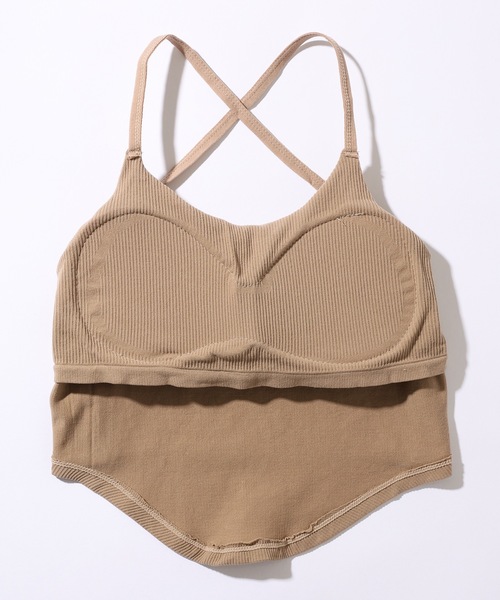 Lace Ladies（レースレディース）の「ソリッドカラー バック オープン ストラップ ブラトップ（キャミソール・レディース・ベージュ/ホワイト/ブラック・FREE）」の14枚目の写真