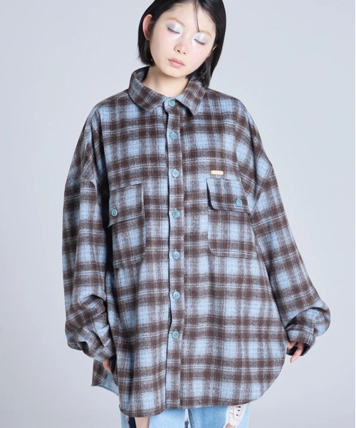 Little sunny bite(リトルサニーバイト)の「littlesunnybite/リトルサニーバイト/check jacket(その他アウター・レディース・ピンク/ブルー/ブラック・S/M)」の2枚目の写真