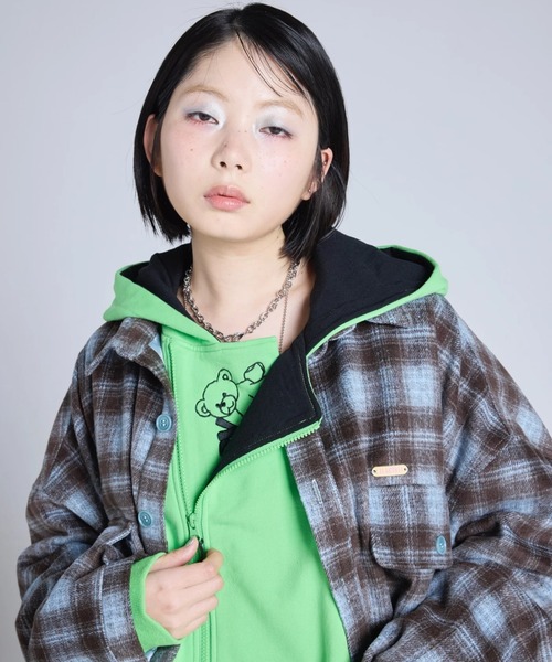 Little sunny bite(リトルサニーバイト)の「littlesunnybite/リトルサニーバイト/check jacket(その他アウター・レディース・ピンク/ブルー/ブラック・S/M)」の6枚目の写真