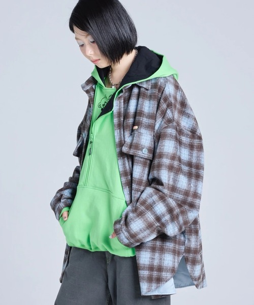 Little sunny bite(リトルサニーバイト)の「littlesunnybite/リトルサニーバイト/check jacket(その他アウター・レディース・ピンク/ブルー/ブラック・S/M)」の8枚目の写真